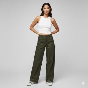G-Star RAW Olive Green Wide Leg Utility Pants – Women’s (New, No Tag) Size 28